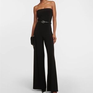 Norma Kamali black strapless jumpsuit